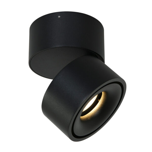 Moderne zwarte metalen kunststof spot Mexlite Fez black - Image 12