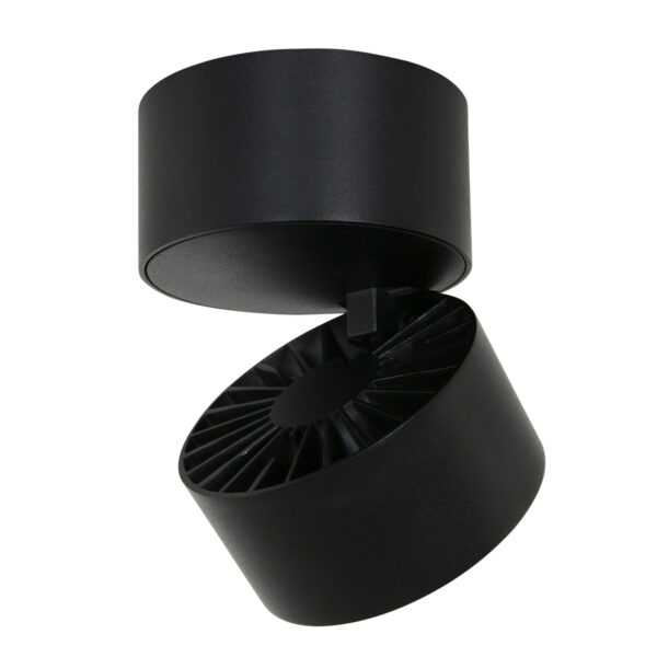 Moderne zwarte metalen kunststof spot Mexlite Fez black - Image 4