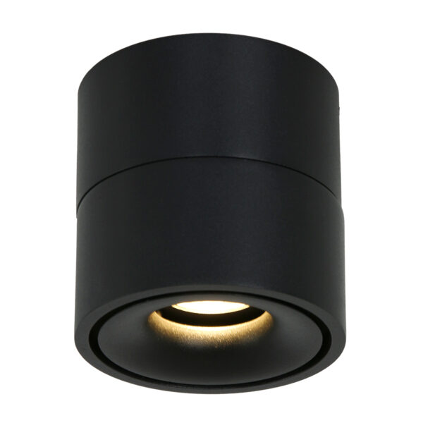Moderne zwarte metalen kunststof spot Mexlite Fez black - Image 9