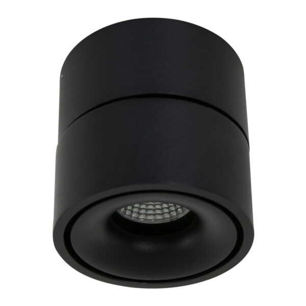 Moderne zwarte metalen kunststof spot Mexlite Fez black - Image 10