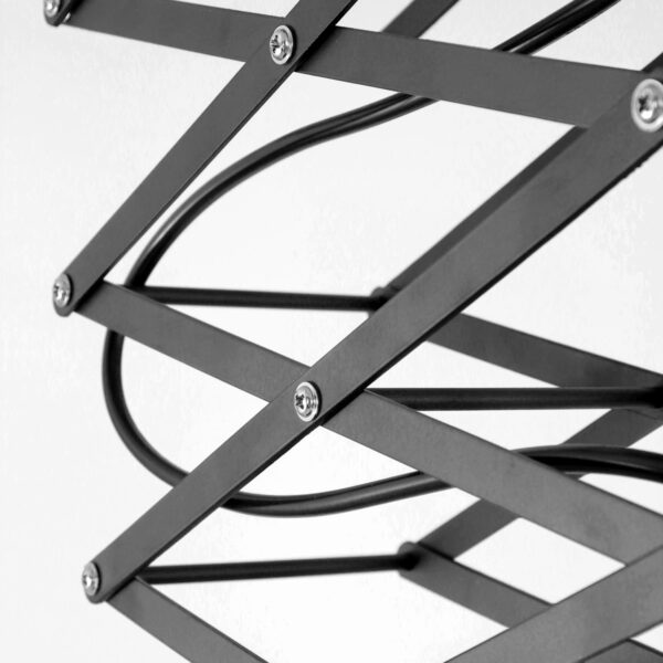 Industriële verstelbare harmonica hanglamp zwart Mexlite Flex - Image 3