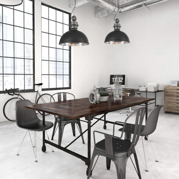 Industriële zwarte metalen hanglamp Mexlite Gaeve - Image 2