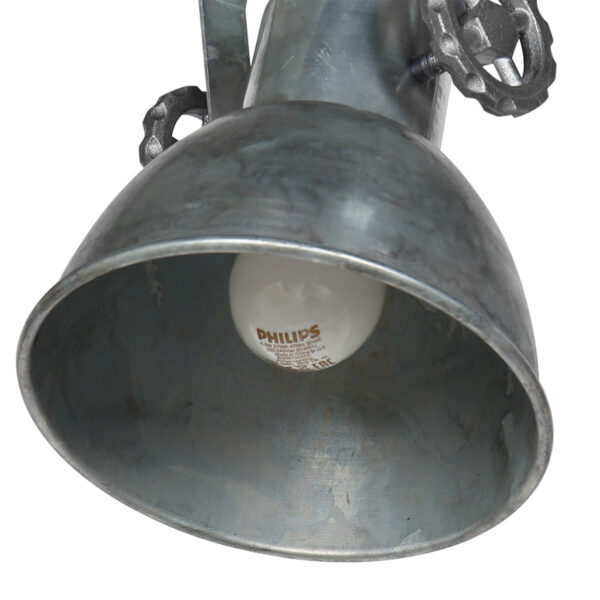 Drielichts industriële zilverkleurige plafondspot Mexlite Gearmetal - Image 11