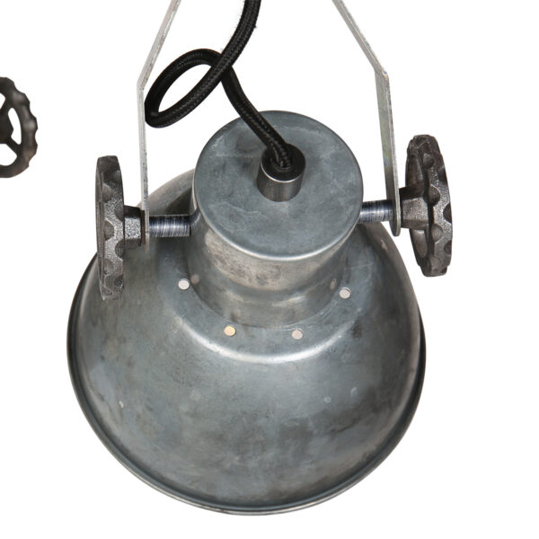 Industriële plafondspot zilverkleurig dubbel Mexlite Gearmetal - Image 3