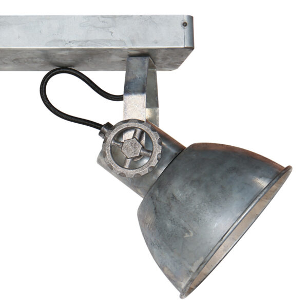 Drielichts industriële zilverkleurige plafondspot Mexlite Gearmetal - Image 3