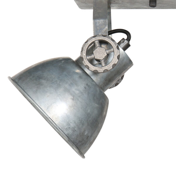 Industriële plafondspot zilverkleurig dubbel Mexlite Gearmetal - Image 5