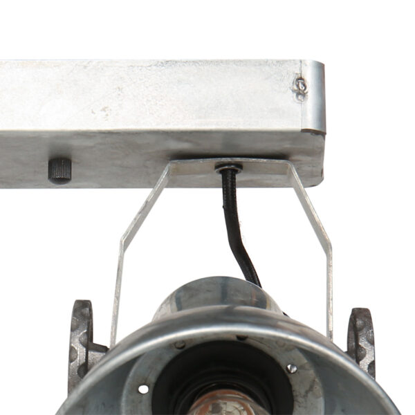 Industriële plafondspot zilverkleurig dubbel Mexlite Gearmetal - Image 9