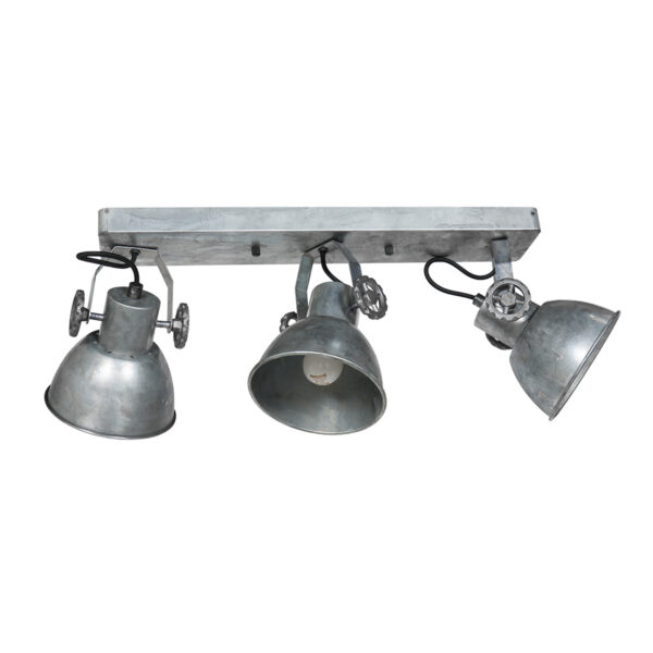 Drielichts industriële zilverkleurige plafondspot Mexlite Gearmetal - Image 9