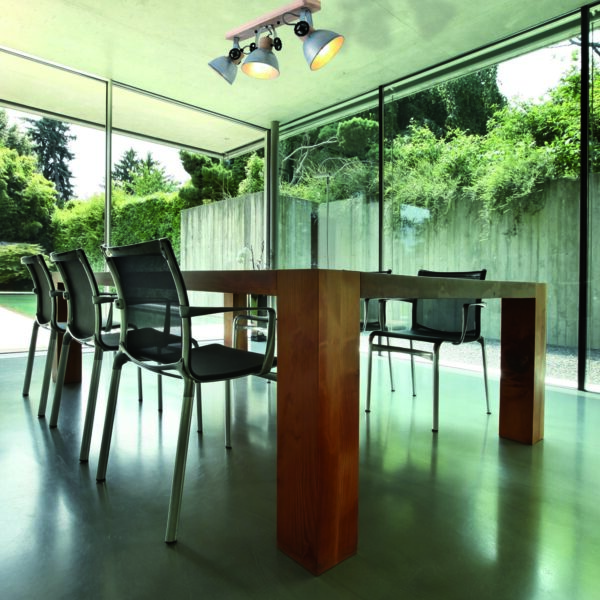 Industriële antracieten metalen rubberwood spot Mexlite Gearwood - Image 2
