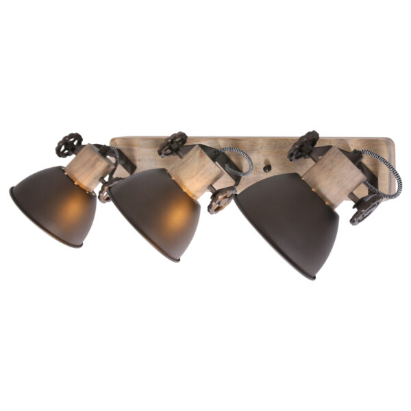 Industriële antracieten metalen rubberwood spot Mexlite Gearwood - Image 5