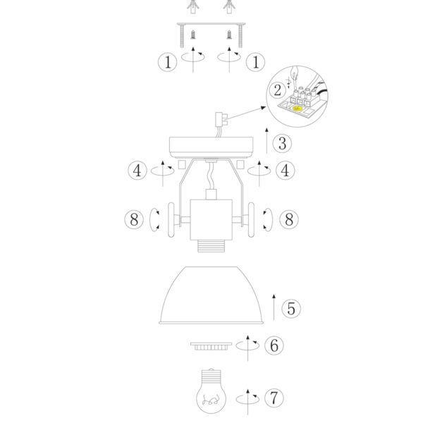 Enkele industriële plafondspot Mexlite Gearwood - Image 8