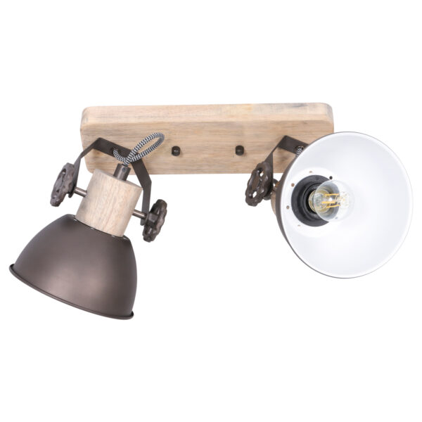 Dubbele industriele plafondspot burned steel Mexlite Gearwood - Image 8