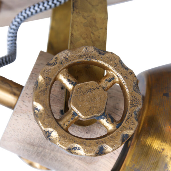 Stoere tweelichts plafondspot Mexlite Gearwood - Image 2