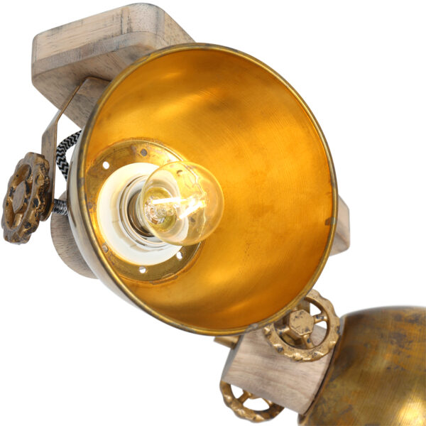 Stoere tweelichts plafondspot Mexlite Gearwood - Image 11