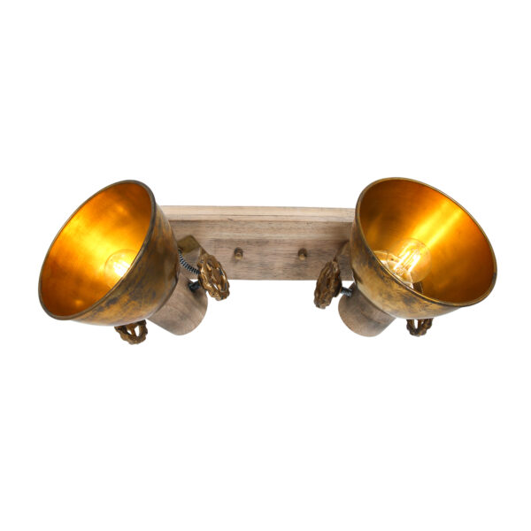 Stoere tweelichts plafondspot Mexlite Gearwood - Image 14