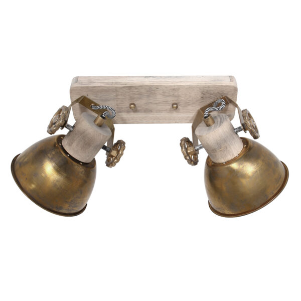 Stoere tweelichts plafondspot Mexlite Gearwood - Image 16