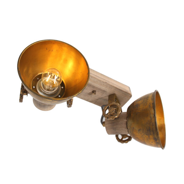 Stoere tweelichts plafondspot Mexlite Gearwood - Image 17