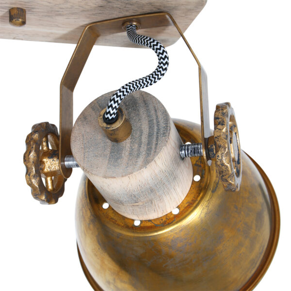 Stoere tweelichts plafondspot Mexlite Gearwood - Image 3