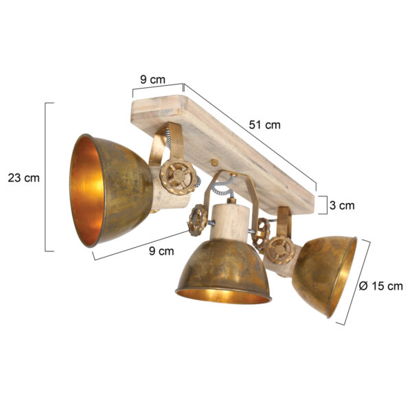 Plafondlamp Gearwood 2133BR Brons E27 Mexlite Gearwood - Image 6