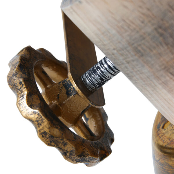 Stoere tweelichts plafondspot Mexlite Gearwood - Image 8