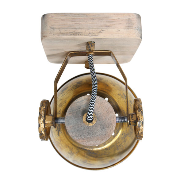 Mexlite Gearwood plafondlamp - E27 - draai- en kantelbaar - 19 cm breed - brons - Image 10