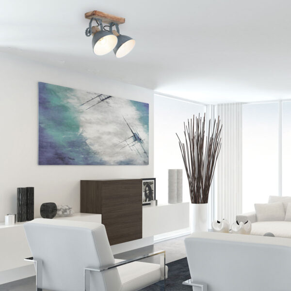 Stoere 2-lichts plafondlamp Mexlite Gearwood - Image 2