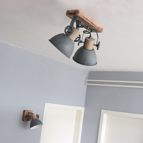 Stoere 2-lichts plafondlamp Mexlite Gearwood - Image 3