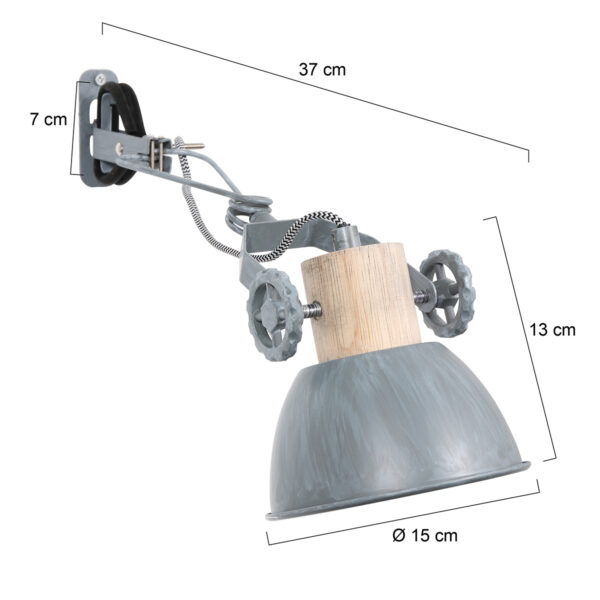 Industriële wandlamp Mexlite Gearwood - Image 5