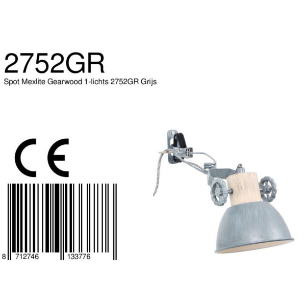 Industriële wandlamp Mexlite Gearwood - Image 6