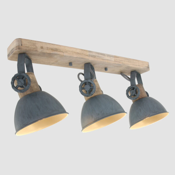 Industriële rubberwood spot grijs metaal Mexlite Gearwood - Image 7