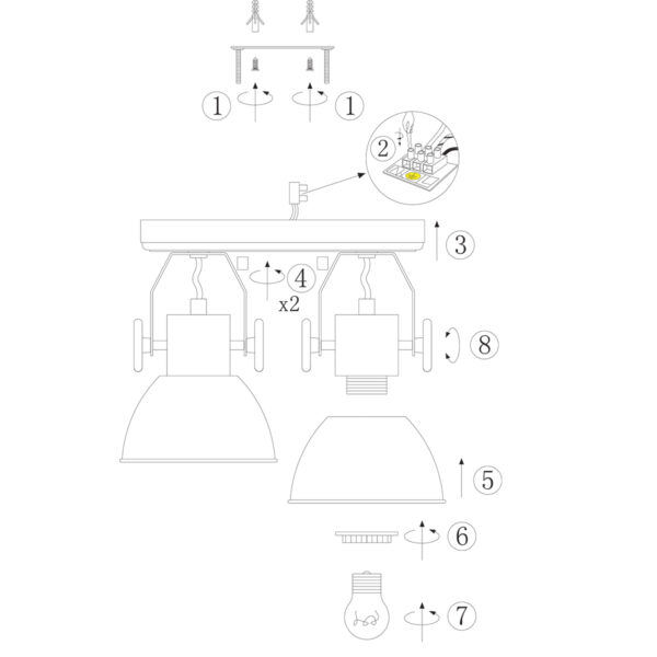 Stoere 2-lichts plafondlamp Mexlite Gearwood - Image 9