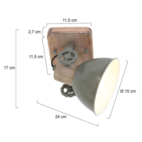 Plafondspot met hout Mexlite Gearwood - Image 6