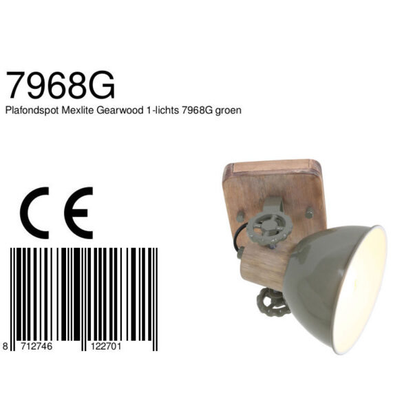 Plafondspot met hout Mexlite Gearwood - Image 7