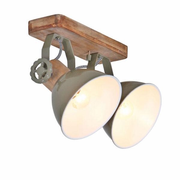 Industriële tweelichts plafondlamp Mexlite Gearwood - Image 9