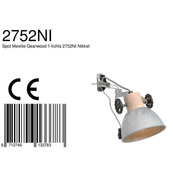 Stoere wand klemlamp Mexlite Gearwood - Image 6