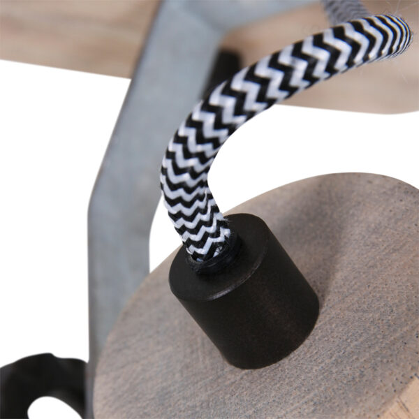 Mexlite Gearwood plafondspot - éénlichts - E27 - draaibaar - kantelbaar - hout met nikkel - Image 9