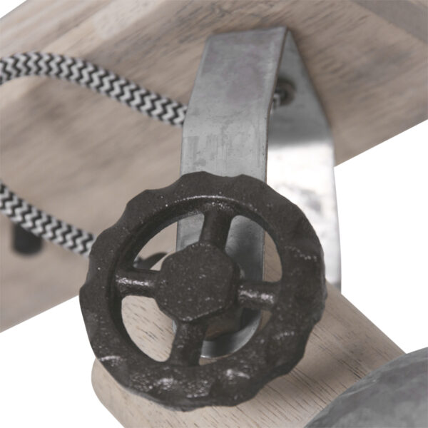 Mexlite Gearwood spot - vierlichts - draai- en kantelbaar - hout en metaal - nikkel - Image 10