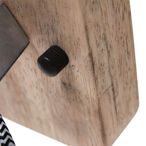 Mexlite Gearwood plafondspot - éénlichts - E27 - draaibaar - kantelbaar - hout met nikkel - Image 10