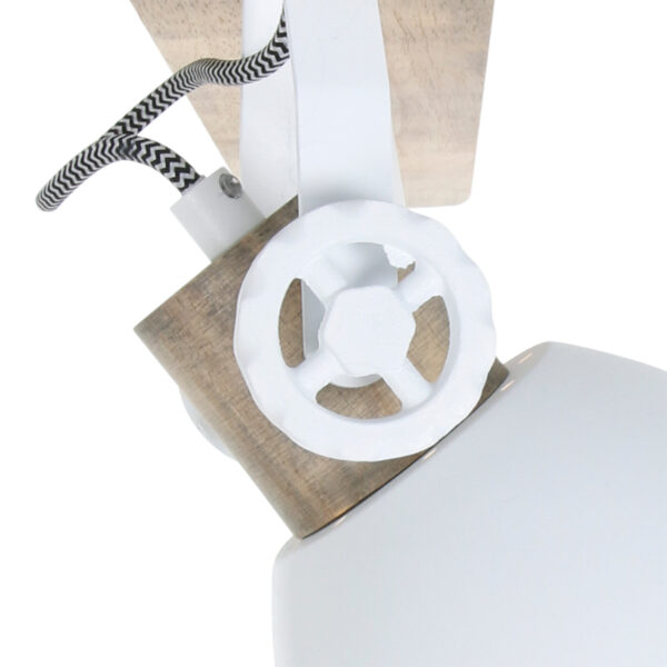Scandinavische plafondlamp drie spots wit met hout Mexlite Gearwood - Image 2