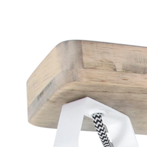 Scandinavische plafondlamp drie spots wit met hout Mexlite Gearwood - Image 8