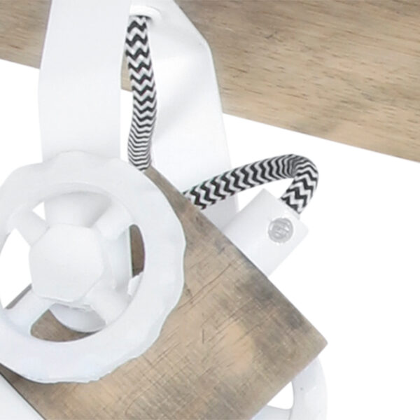 Scandinavische plafondlamp drie spots wit met hout Mexlite Gearwood - Image 9