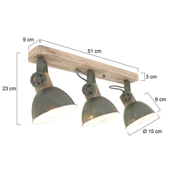 Industriële groene metalen rubberwood spot Mexlite Gearwood - Image 5