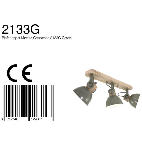Industriële groene metalen rubberwood spot Mexlite Gearwood - Image 6