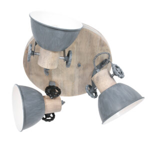 Mexlite Gearwood spot – ø 38 cm – E27 (grote fitting) – Grijs