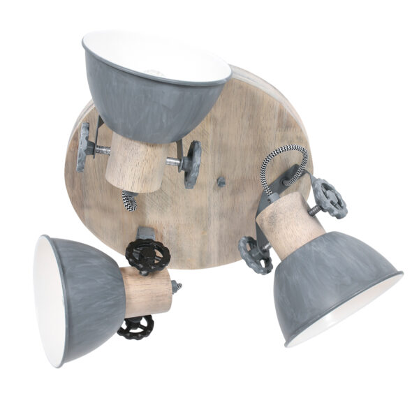 Mexlite Gearwood spot – ø 38 cm – E27 (grote fitting) – Grijs