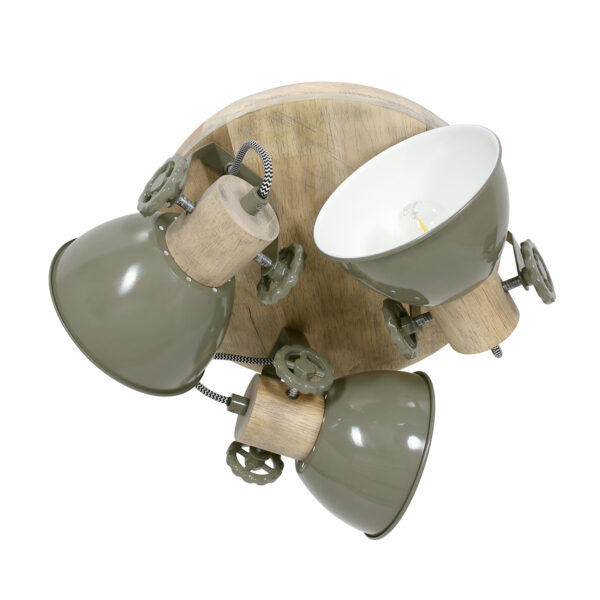 Ronde stoere drielichts plafondlamp Mexlite Gearwood - Image 11