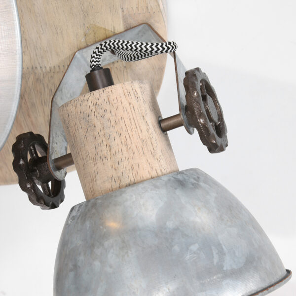 Mexlite Gearwood plafondspot - drielichts - Ø 30 cm - draai- en kantelbaar - E27 - metaal - Afbeelding 9