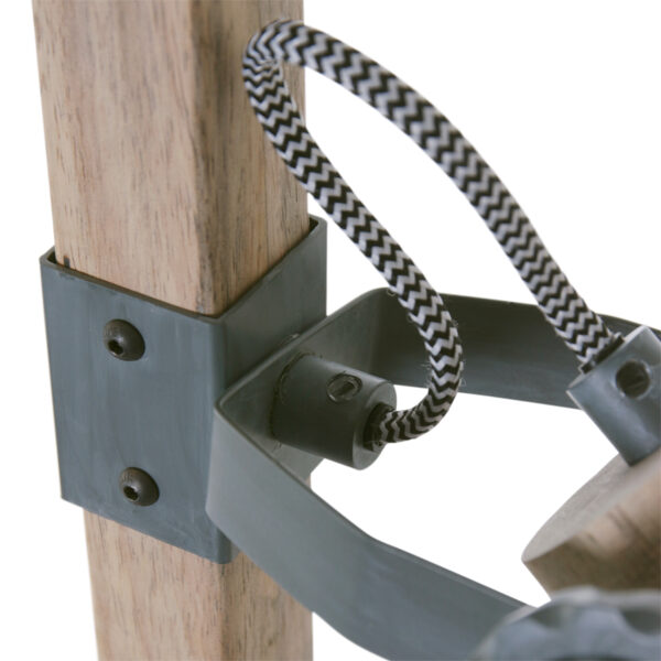 Houten vloerlamp met grijze kapjes Mexlite Gearwood - Image 4