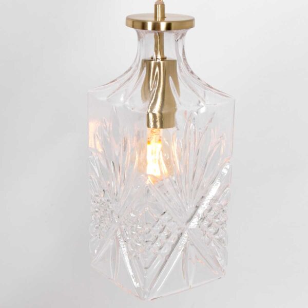 Hanglamp messing/glas flesvormige kap Mexlite Grazio glass - Image 3
