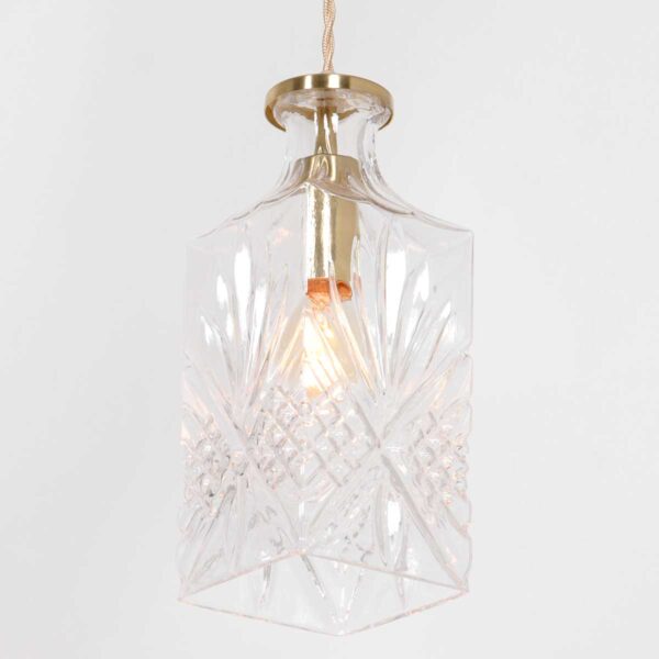 Hanglamp messing/glas flesvormige kap Mexlite Grazio glass - Image 4